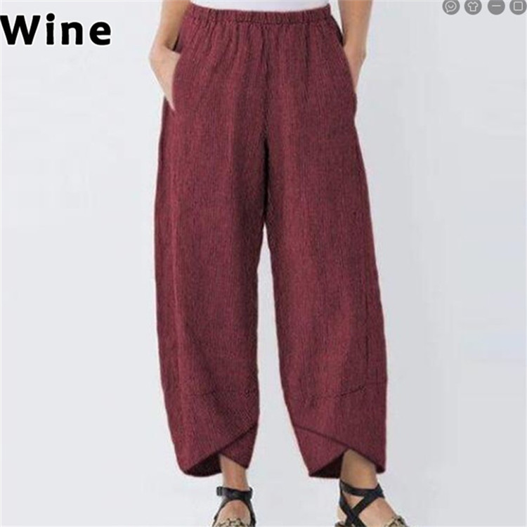 Dames Effen Kleur Los Elegant Casual Simpel Katoen En Linnen Negende Broek 