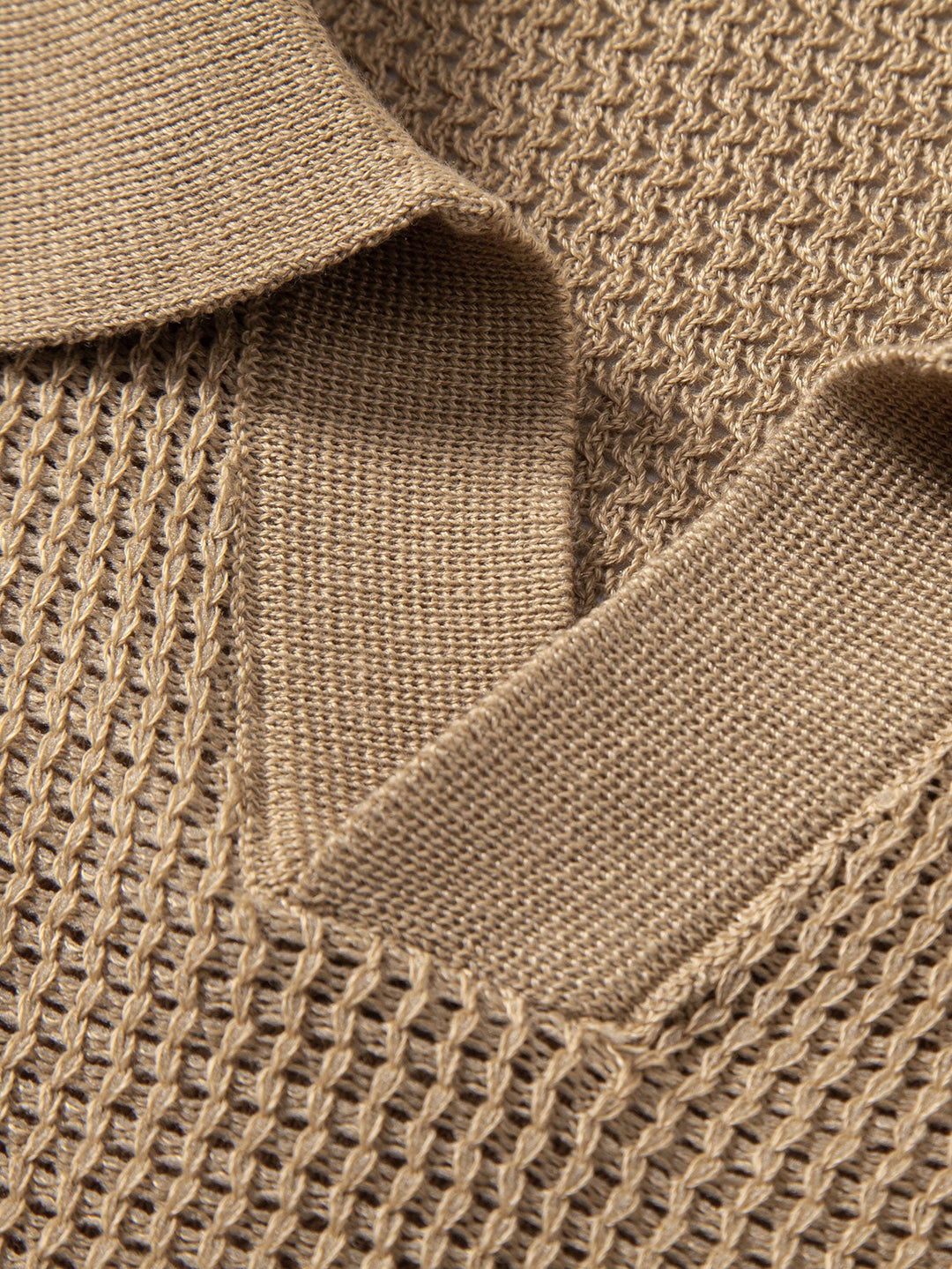 Getextureerde Johnny Kraag Gehaakte Tricot Polo