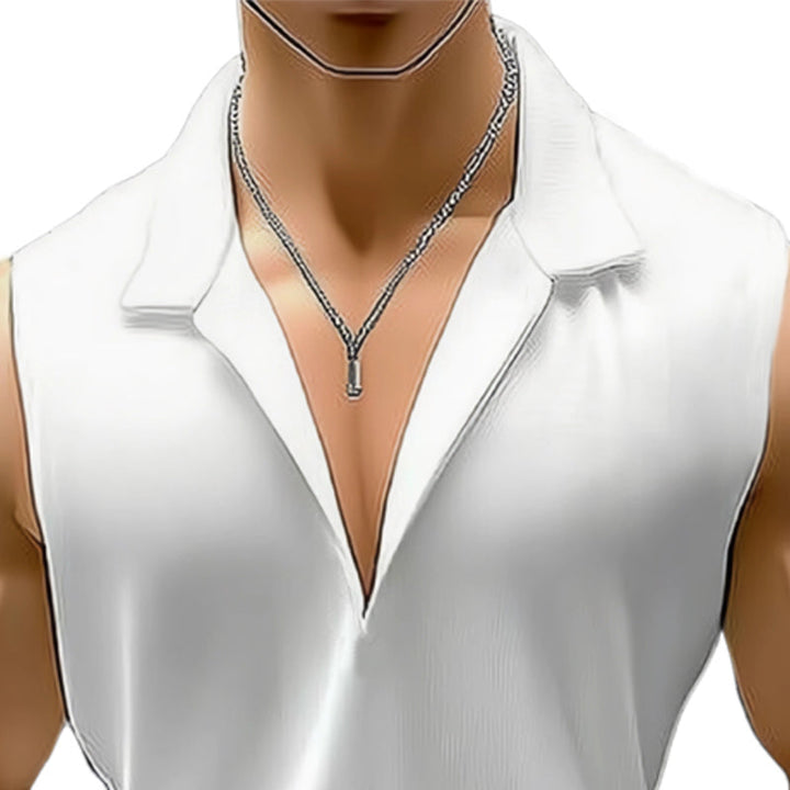 Heren Zomer Basis Revers Gebreide Tanktop MTA0923E0U