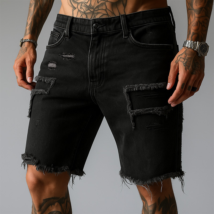 Heren Vintage Denim Gebrushte Shorts MTA1971C7P
