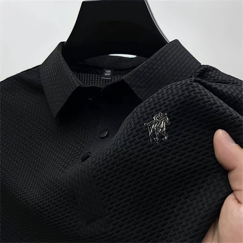Prestigio: Kreukvrije textuur slim fit poloshirt 