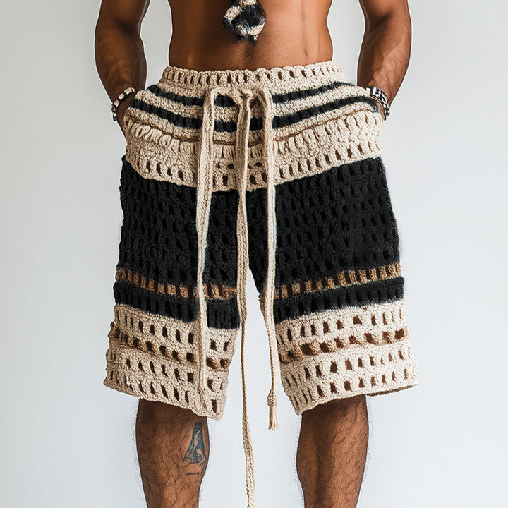 【24-uurs verzending】Heren Vakantie Gevlochten Strandshorts MTA2138C6P