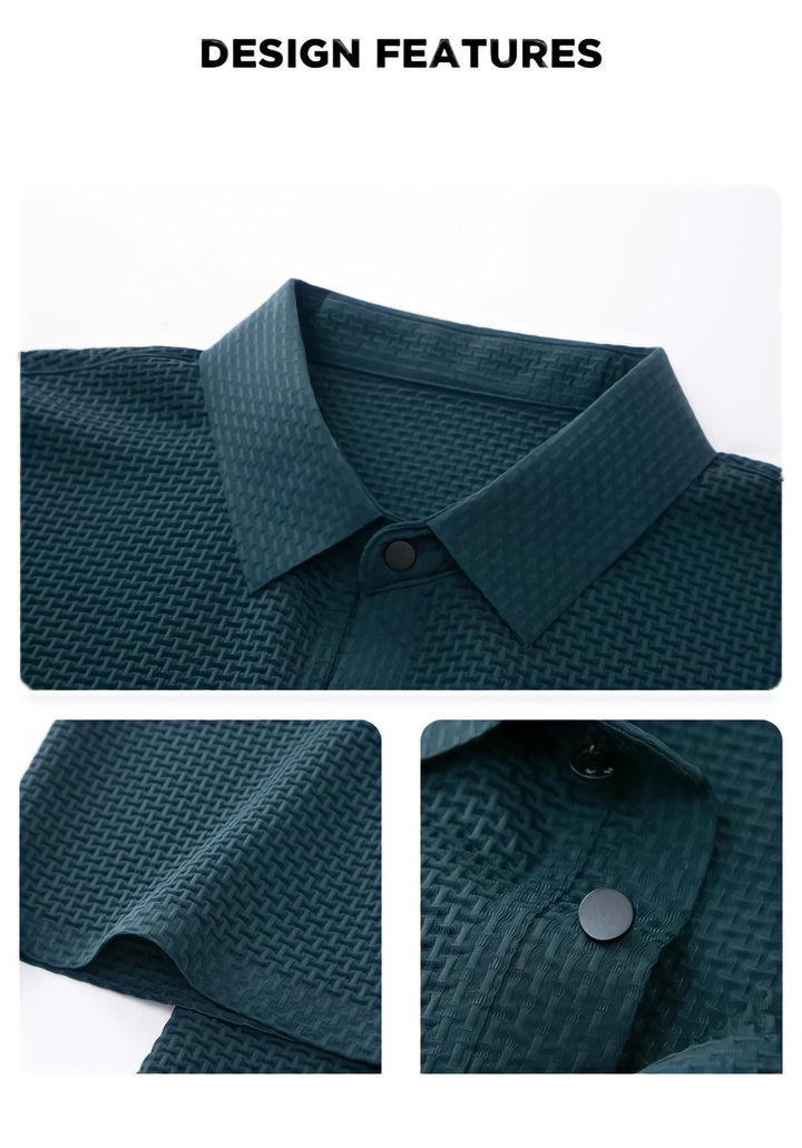 Prestigio: Kreukvrije textuur slim fit poloshirt 