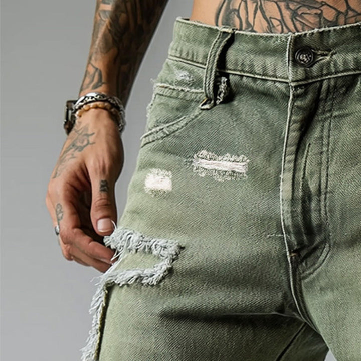 【24-uurs verzending】Heren Vintage Denim Geborstelde Shorts MTA1971C7P
