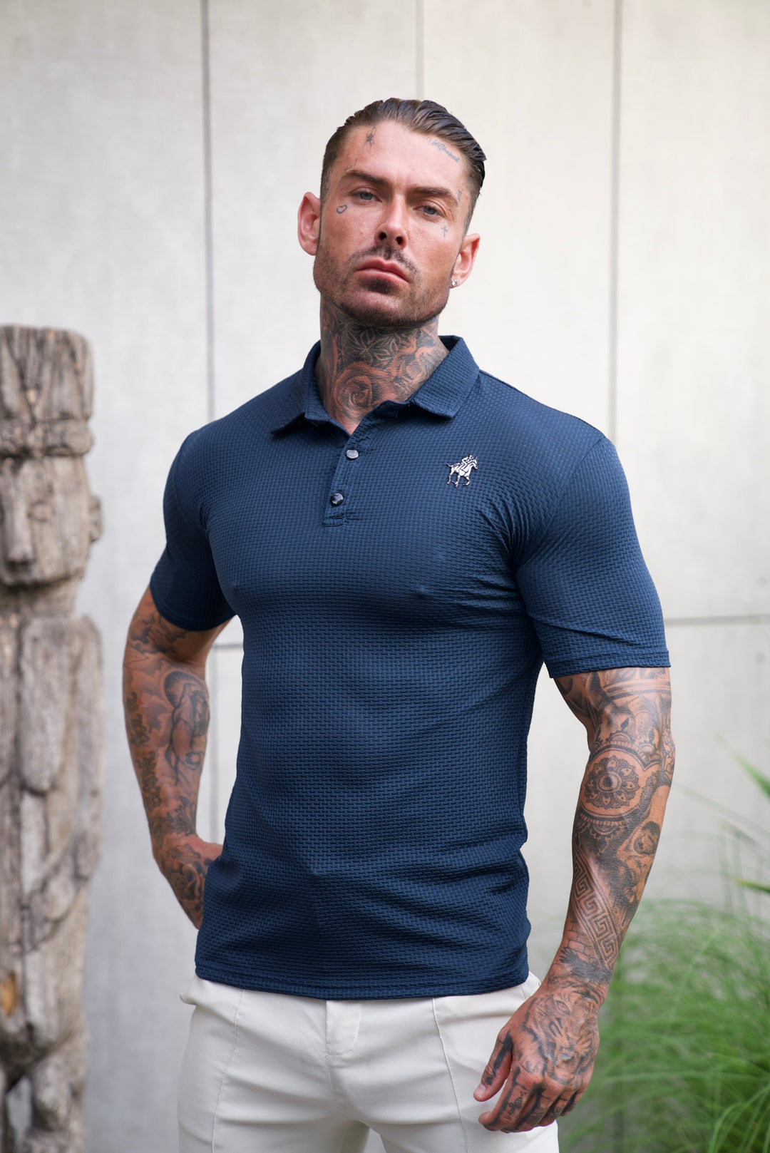 Prestigio: Kreukvrije textuur slim fit poloshirt 