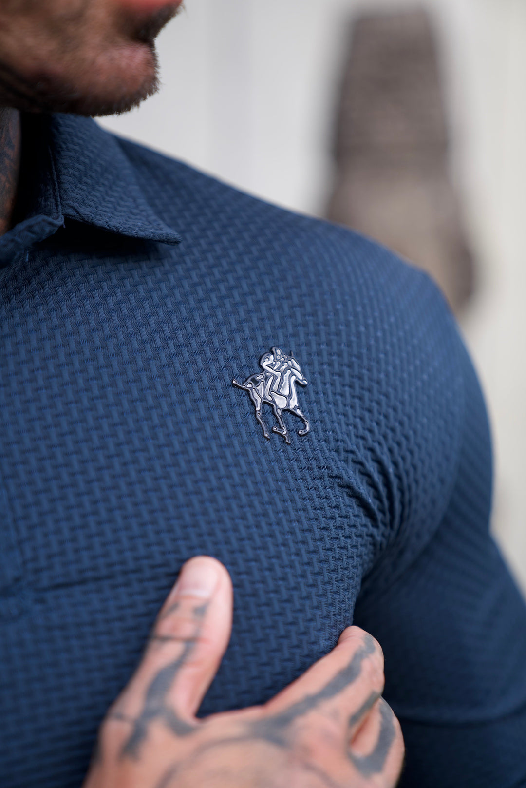 Prestigio: Kreukvrije Textured Slim Fit Polo Shirt