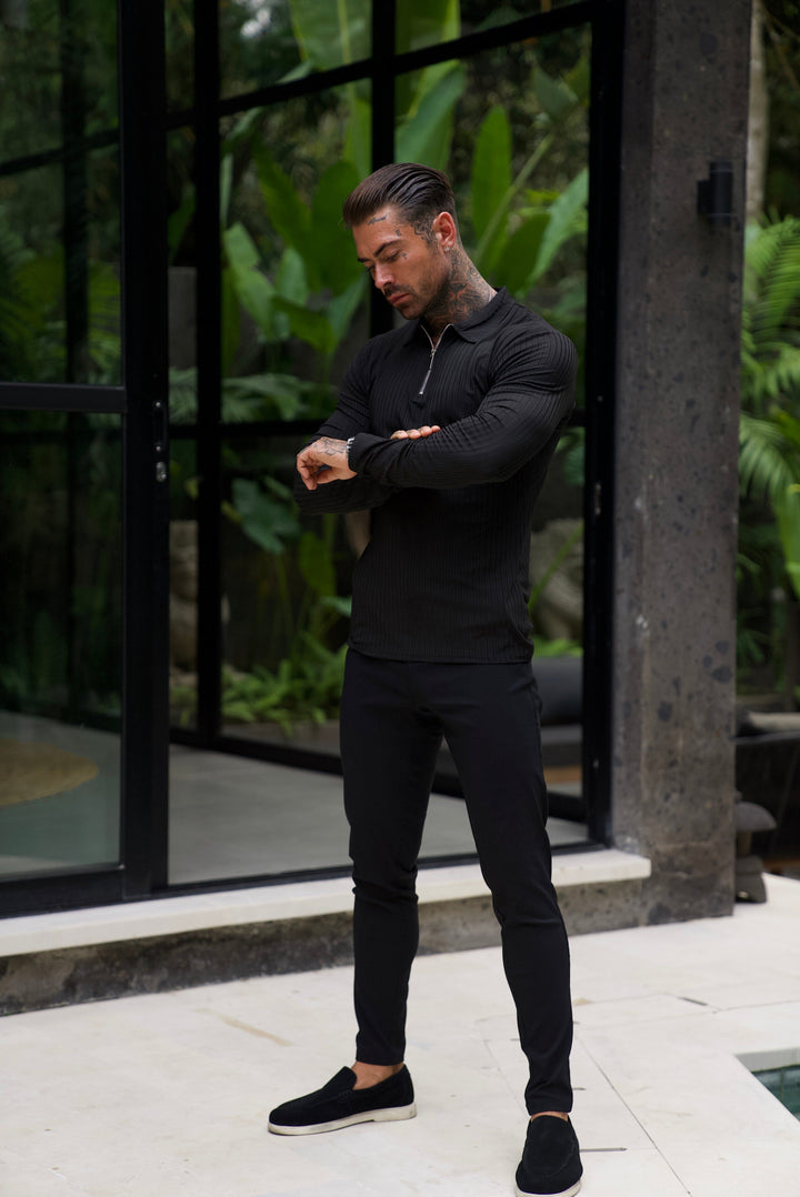 Fascino: Muscle Fit-pullover met halve rits 