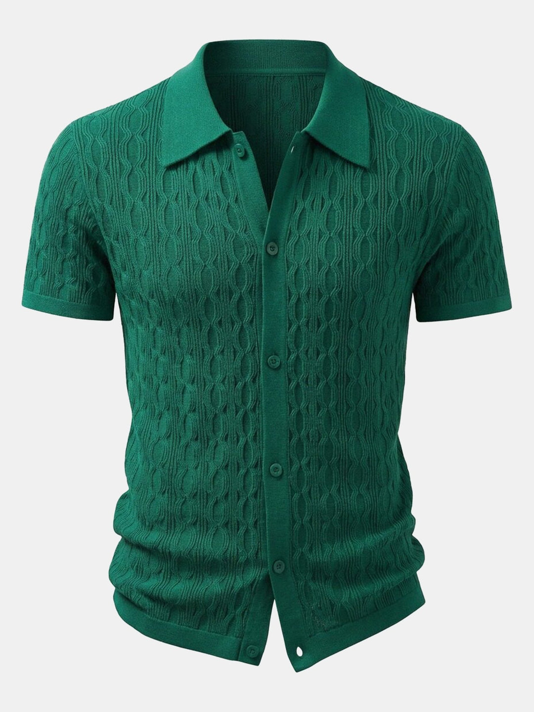Gedraaide Jacquard Tricot Overhemd & Slim Fit Getaperde Broek