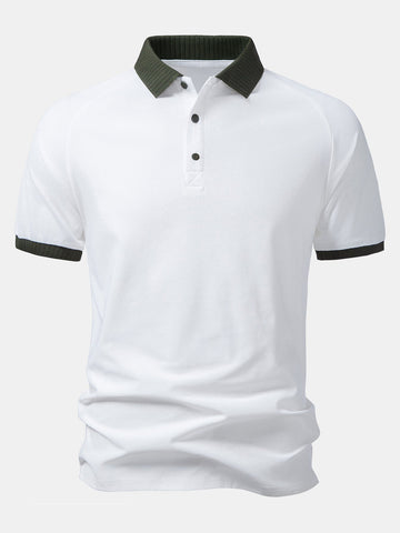 Contrast Raglan Mouw Polo