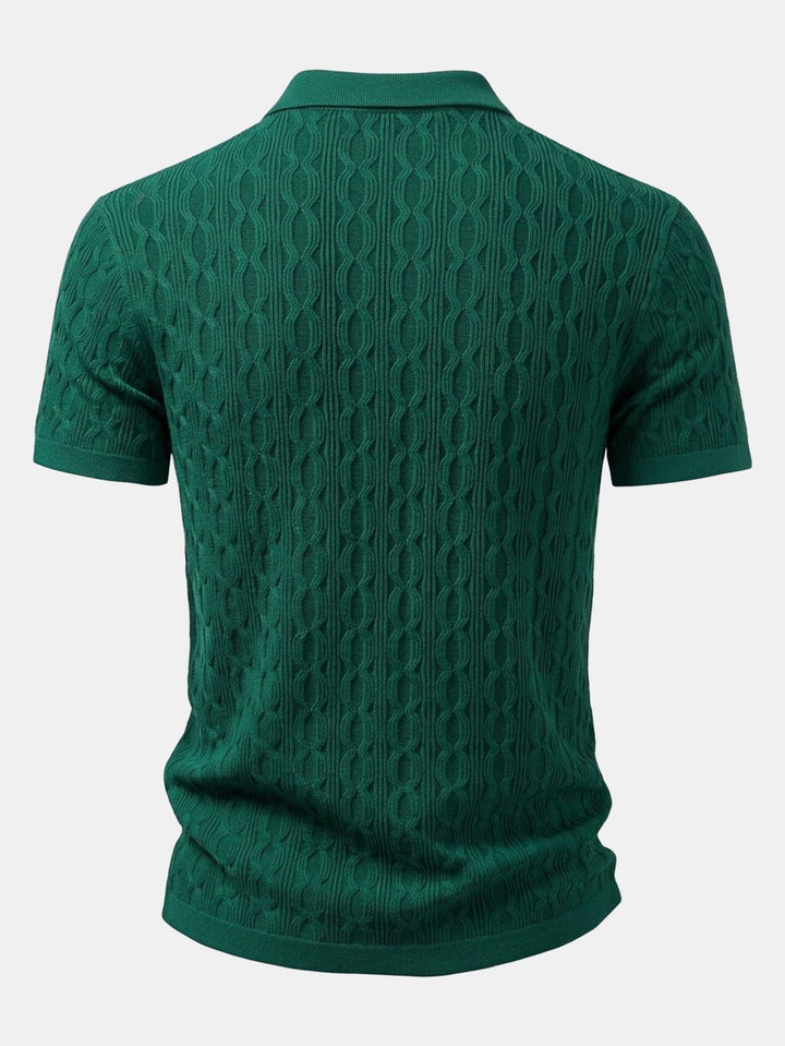 Gedraaide Jacquard Tricot Overhemd & Slim Fit Getaperde Broek