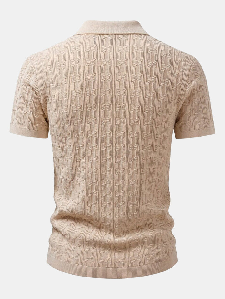 Gedraaide Jacquard Tricot Overhemd & Slim Fit Getaperde Broek