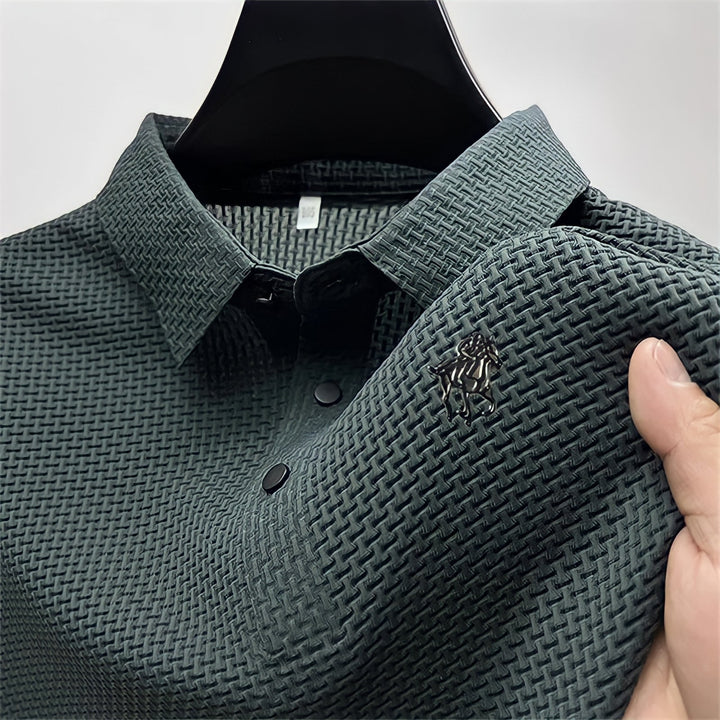 Prestigio: Kreukvrije Textured Slim Fit Polo Shirt