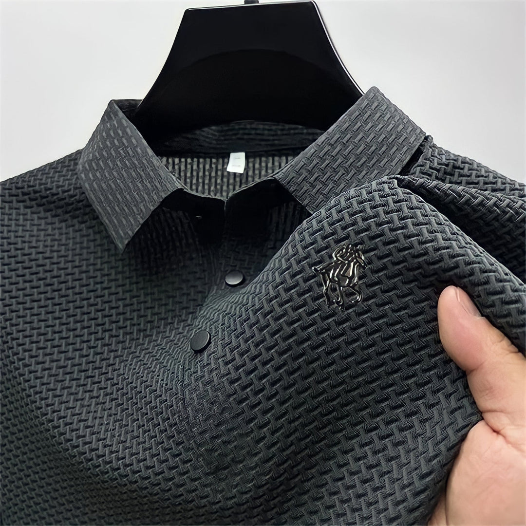 Prestigio: Kreukvrije Textured Slim Fit Polo Shirt