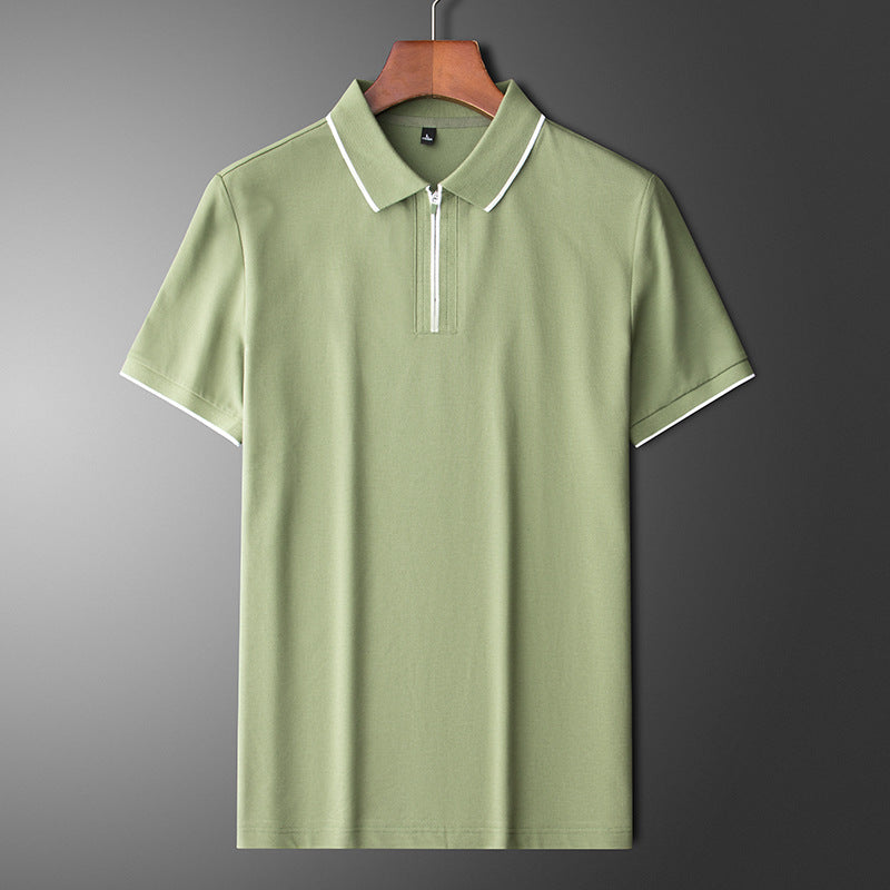 Laurent Katoenen Zijde Poloshirt