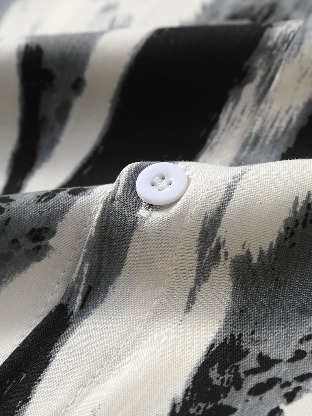 Penseelstreek Print Doorknoop Shirt
