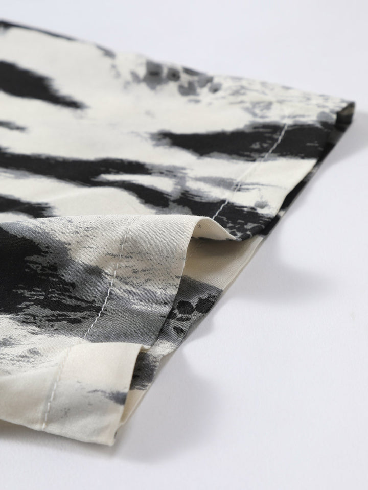Penseelstreek Print Doorknoop Shirt