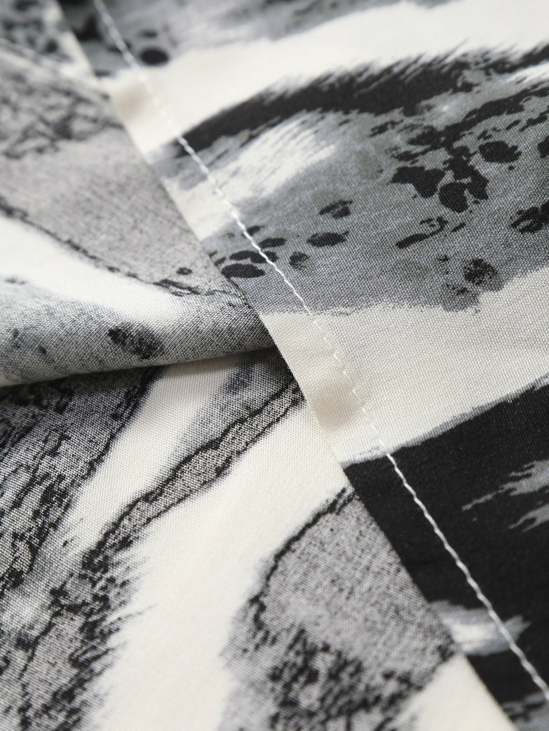 Penseelstreek Print Doorknoop Shirt