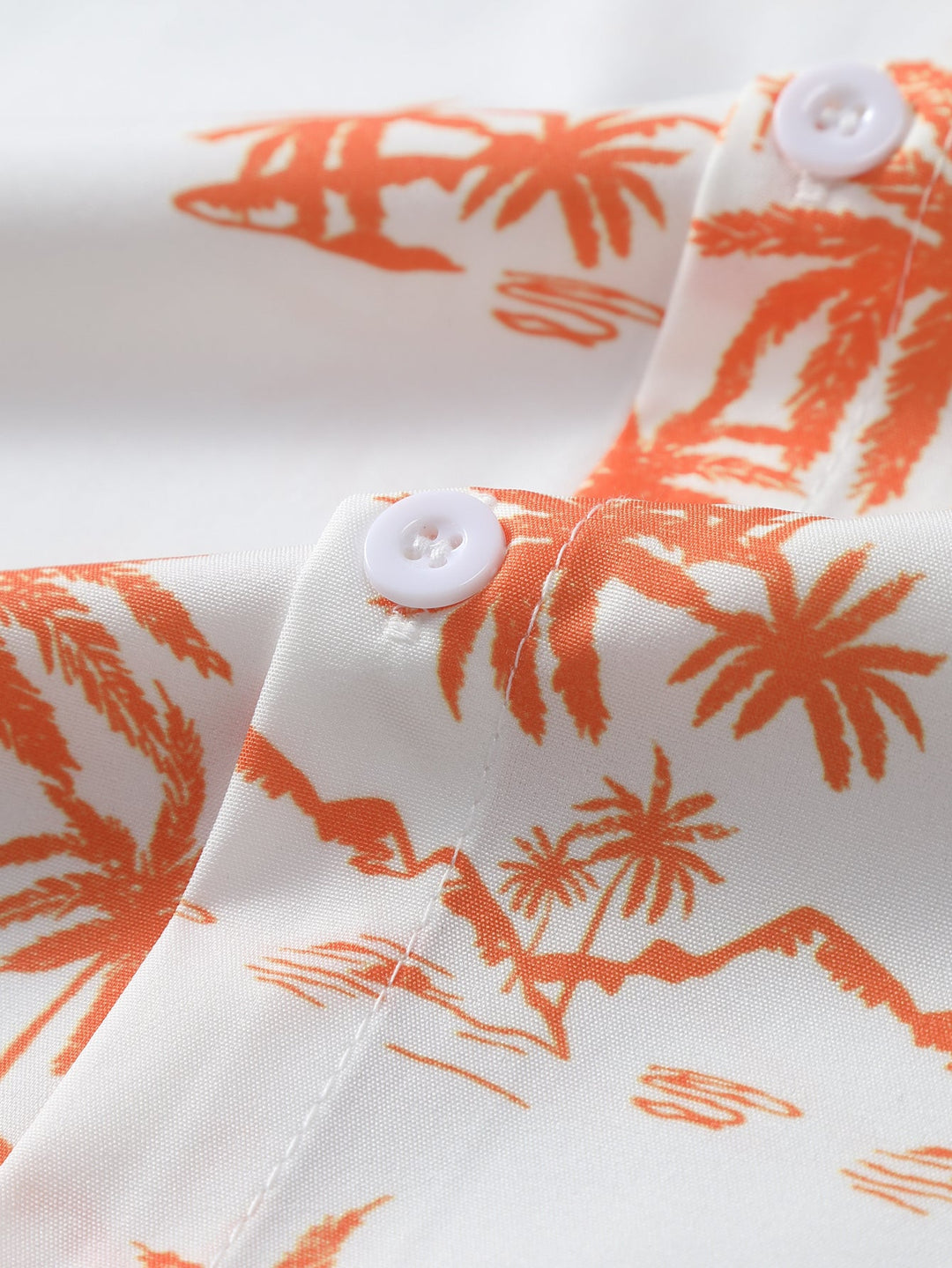 Palmboom Print Doorknoop Shirt & Zwembroek