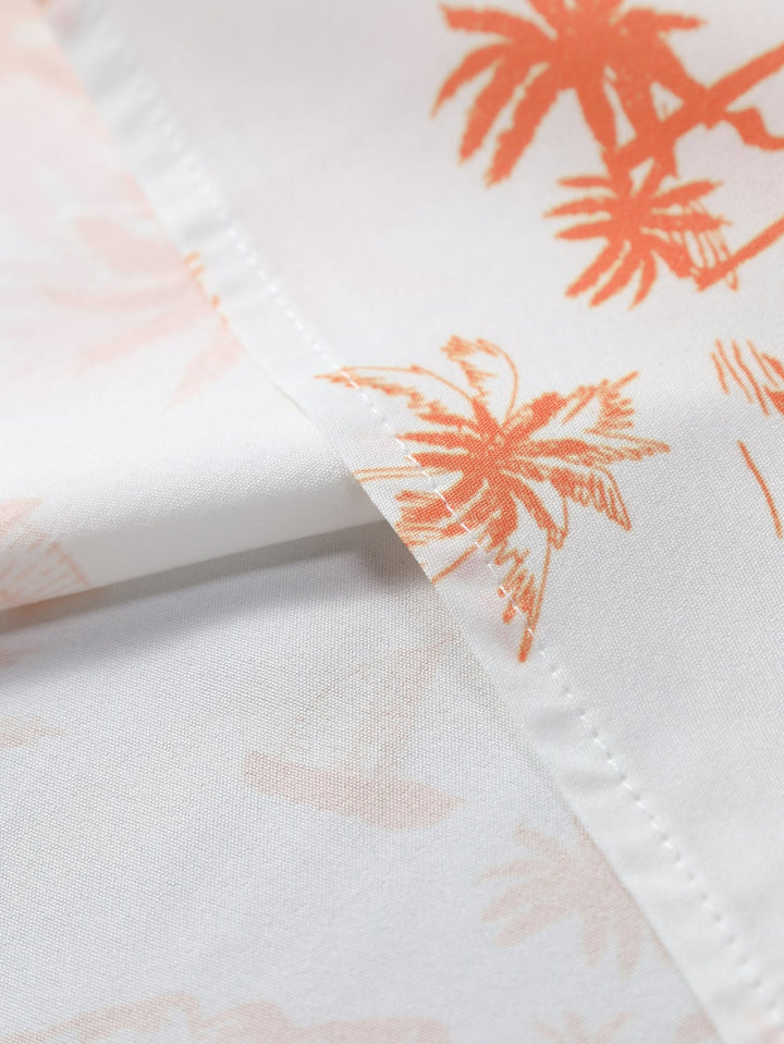 Palmboom Print Doorknoop Shirt & Zwembroek