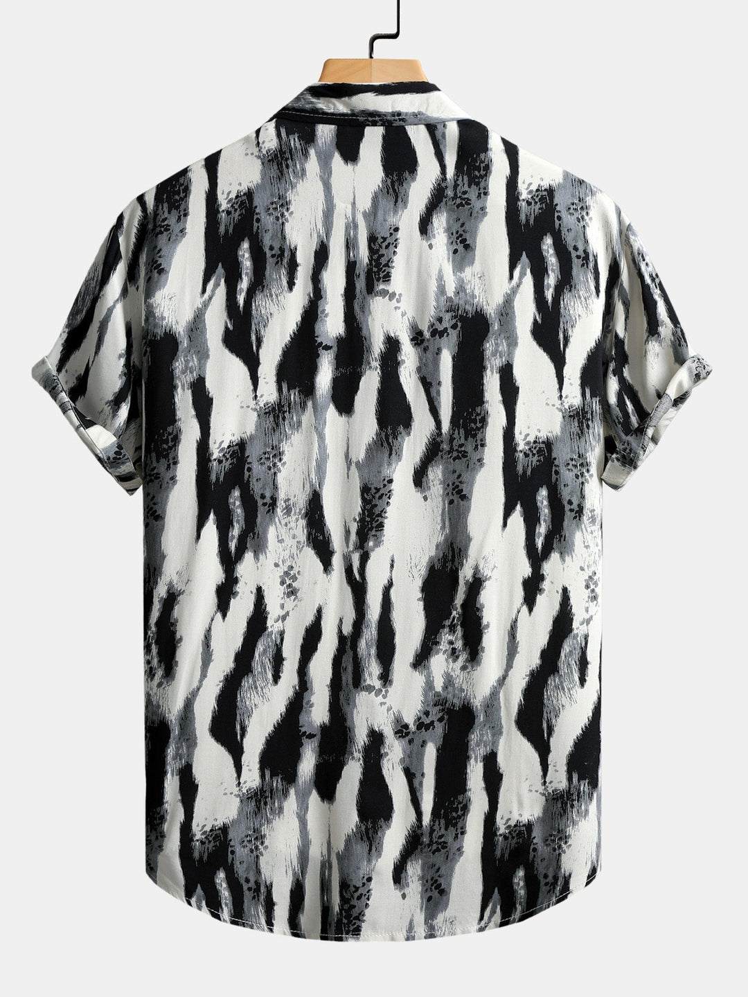 Penseelstreek Print Doorknoop Shirt