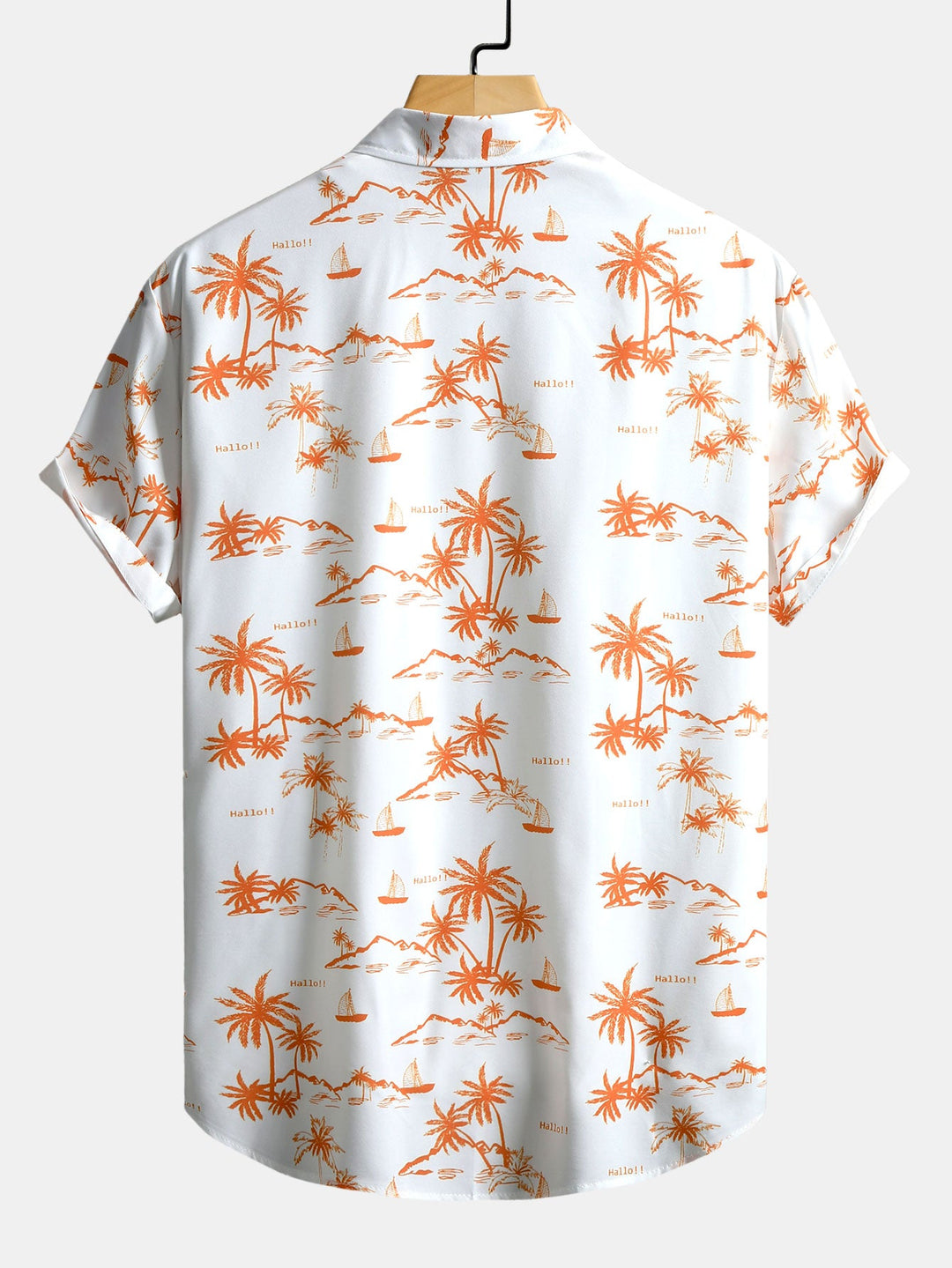Palmboom Print Doorknoop Shirt & Zwembroek