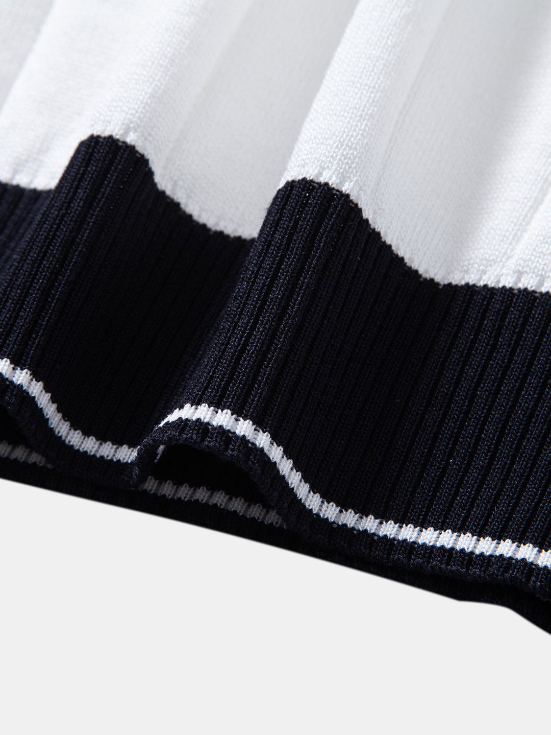 Contrastafwerking Geribbelde Johnny Kraag Tricot Polo & Slim Fit Getaperde Broek