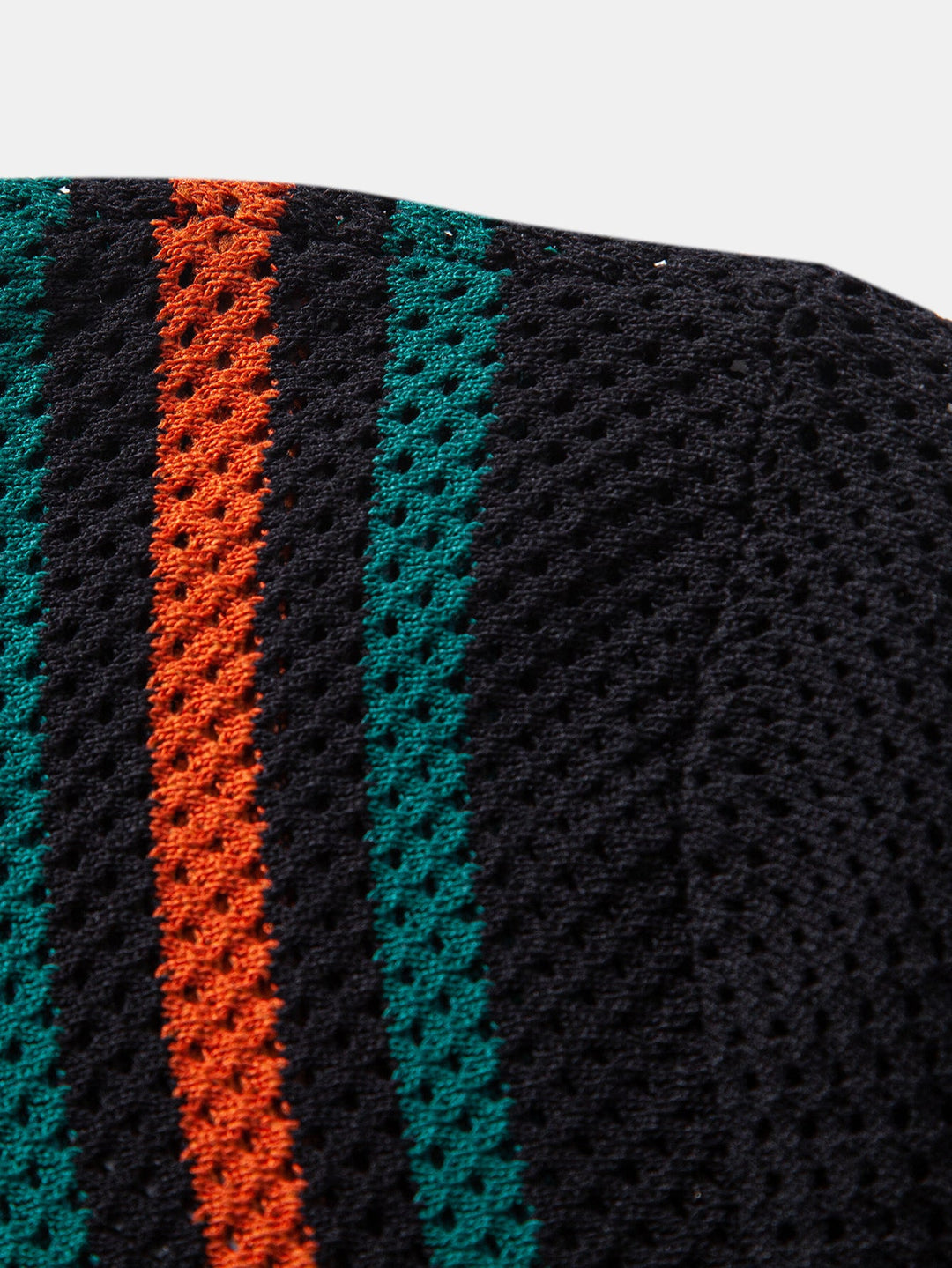 Streep Knop Open Tricot Overhemd & Trekoord Shorts
