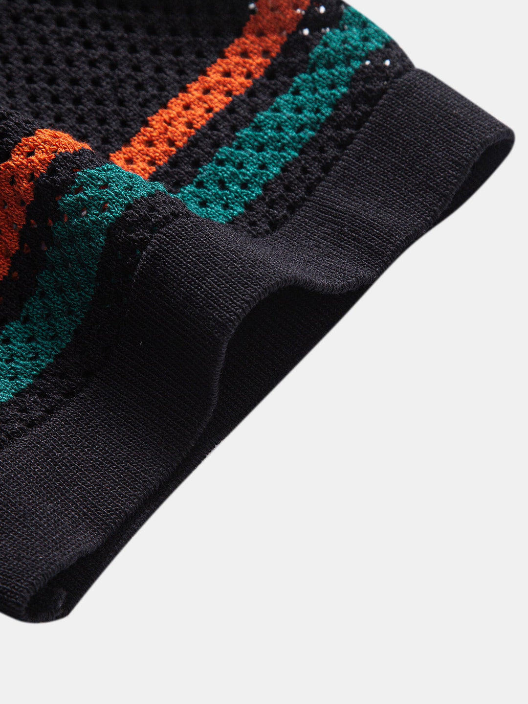 Streep Knop Open Tricot Overhemd & Trekoord Shorts