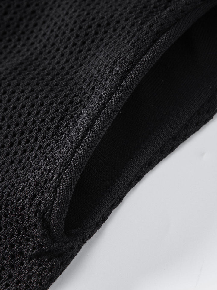Streep Knop Open Tricot Overhemd & Trekoord Shorts