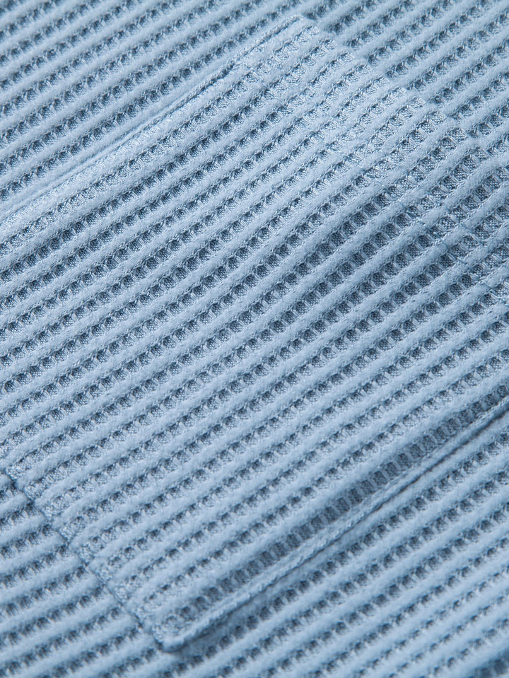 Wafel Johnny Kraag Polo Met Zak & Trekoord Gebreide Wafel Shorts