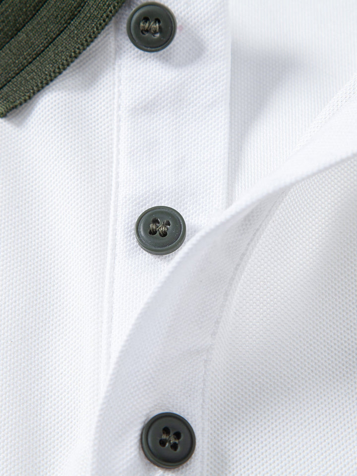 Contrast Raglan Mouw Polo