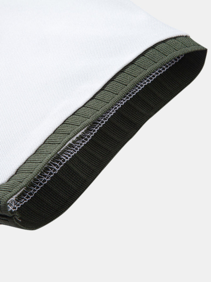 Contrast Raglan Mouw Polo
