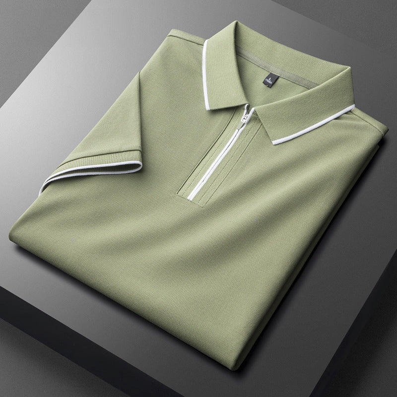 Laurent Katoenen Zijde Poloshirt