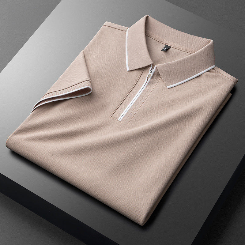 Laurent Katoenen Zijde Poloshirt