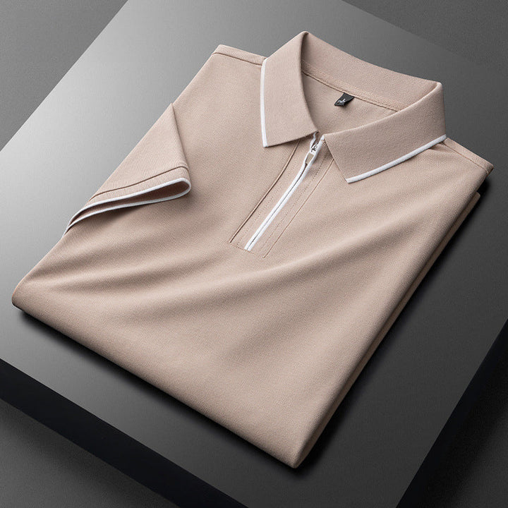 Laurent Katoenen Zijde Poloshirt