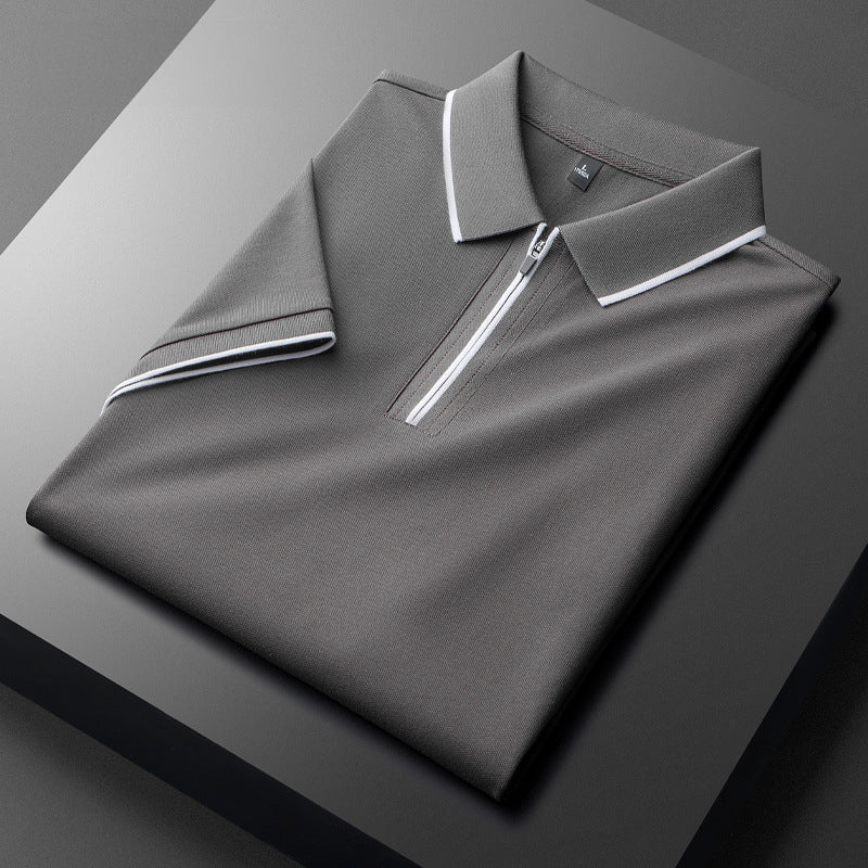 Laurent Katoenen Zijde Poloshirt