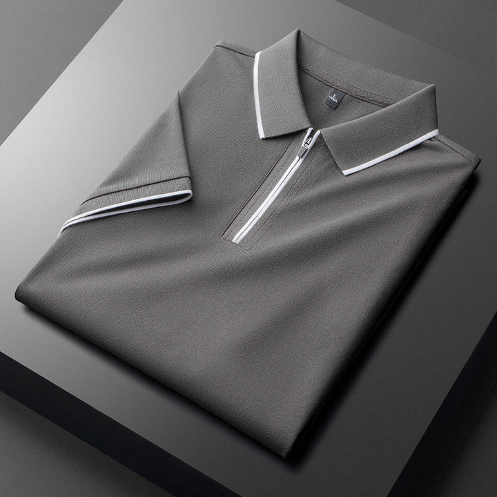 Laurent Katoenen Zijde Poloshirt