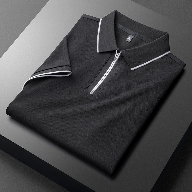 Laurent Katoenen Zijde Poloshirt