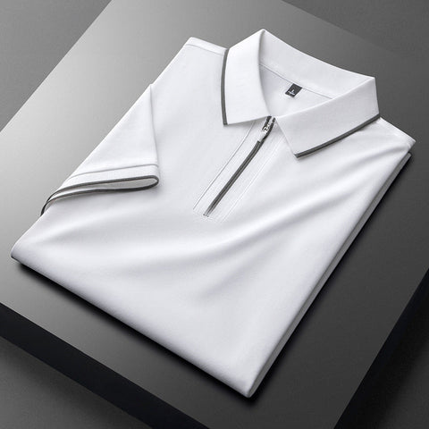 Laurent Katoenen Zijde Poloshirt