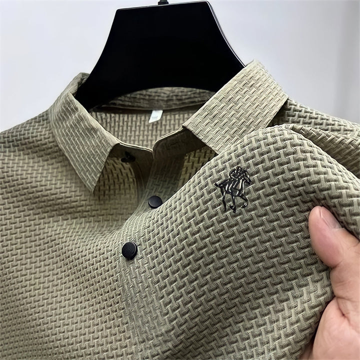 Prestigio: Kreukvrije textuur slim fit poloshirt 