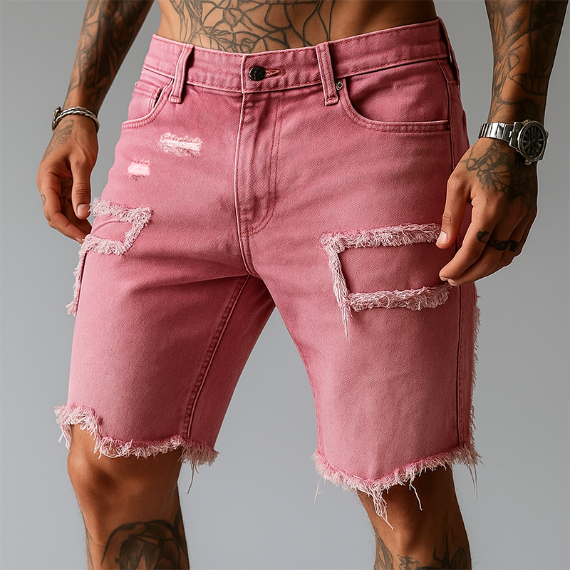 Heren Vintage Denim Gebrushte Shorts MTA1971C7P