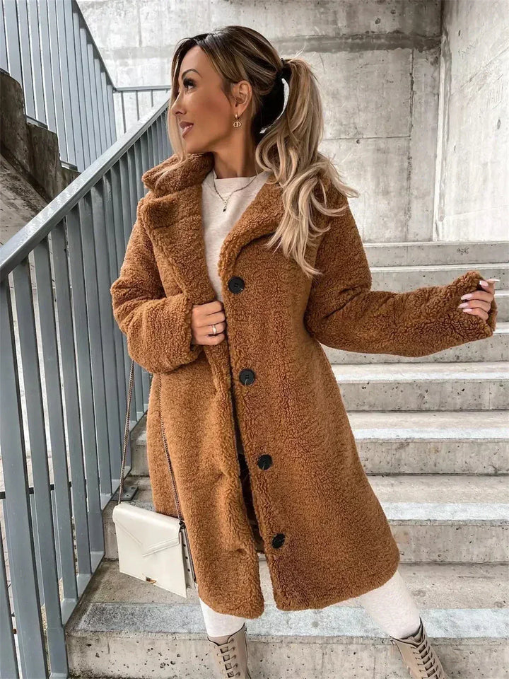 Monica - Stijlvolle Teddy Mantel