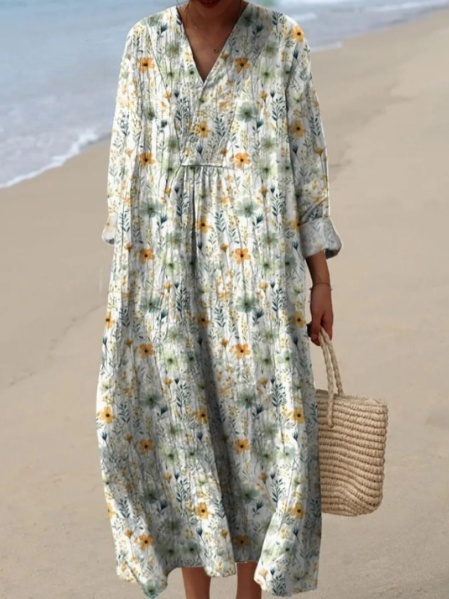 Mooie bloemenprint cardigan met knopen