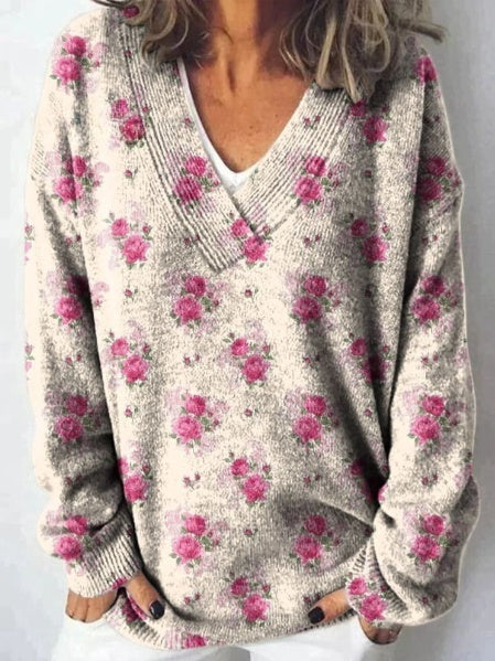 Knoopvest met herhalend patroon van Franse rozen in aquarel