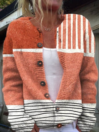 Retro abstracte kunst  Print Casual vest met knopen