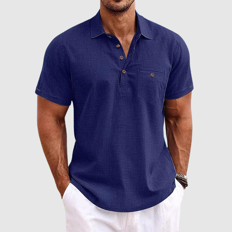 Theodoor Willow linnen poloshirt
