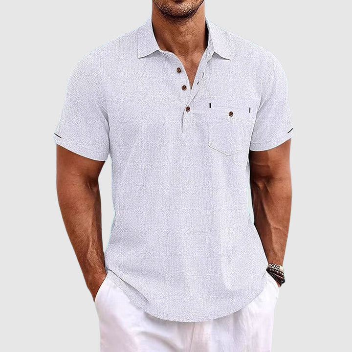 Theodoor Willow linnen poloshirt