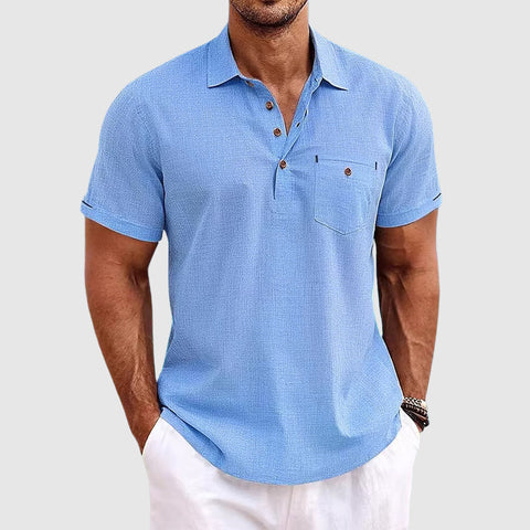 Theodoor Willow linnen poloshirt