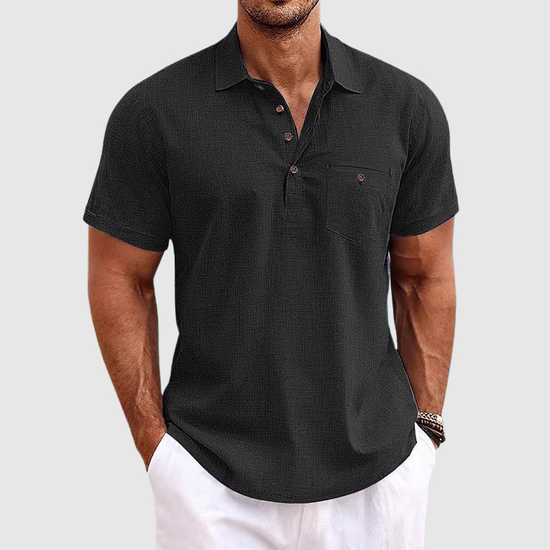 Theodoor Willow linnen poloshirt