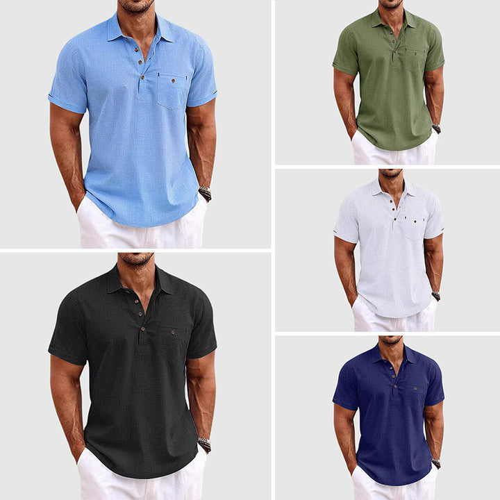 Theodoor Willow linnen poloshirt